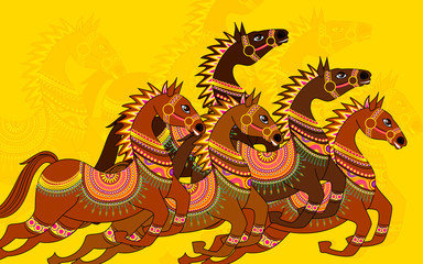 vector illustration of Decorative Horse