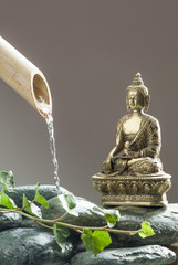green zen attitude with Buddha as symbol of meditation