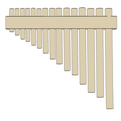 cartoon image of pan flute