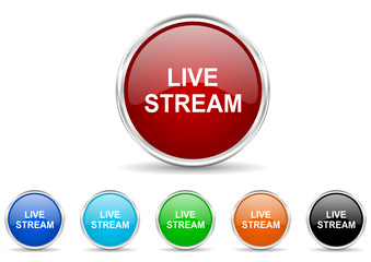 live stream icon vector set