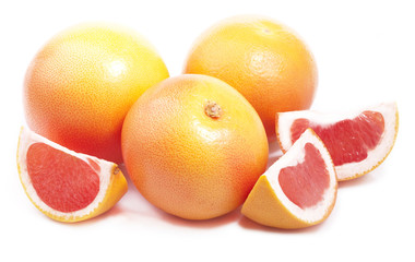 Ripe grapefruit isolated.