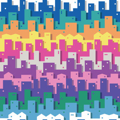 colorful cityscape pattern