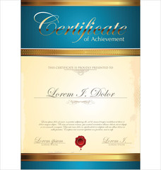 Blue Certificate template