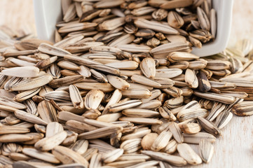 Sunflower seeds close up
