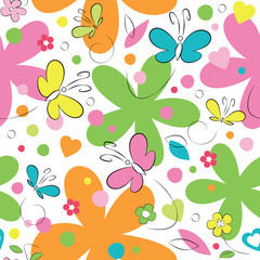 butterflies and flowers pattern