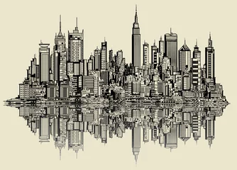 Abwaschbare Fototapete Art Studio Skizze von New York