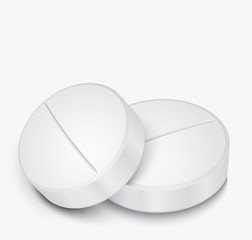 White Pill on gray background
