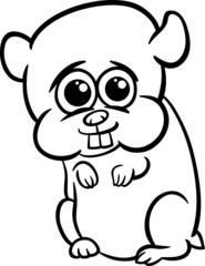 baby hamster cartoon coloring page