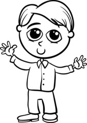 cute boy cartoon coloring page