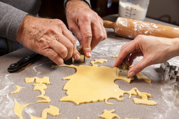 preparing cookies for christmas