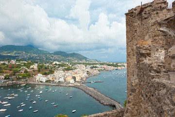 View of Ischia Ponte from Aragonese Castle