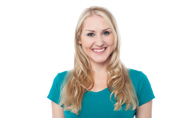 Portrait of smiling attractive woman