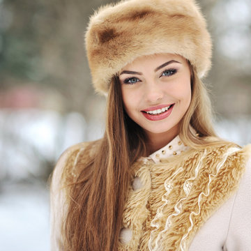 Beautiful girl in winter
