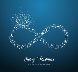 Infinite Merry Christmas and Happy New Year stars greeting card