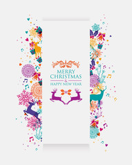 Merry Christmas colorful 3D banner