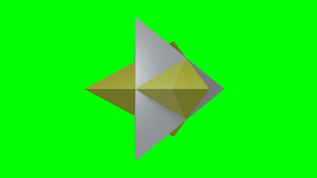 Double tetrahedron rotating in endless loop