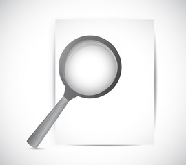 paper and magnify glass illustration design