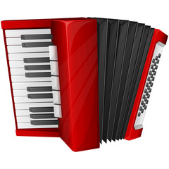 Red accordion - obrazy, fototapety, plakaty
