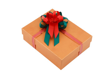 Christmas gift box with isolated on white background