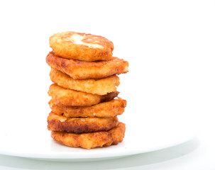 pancakes on a white background