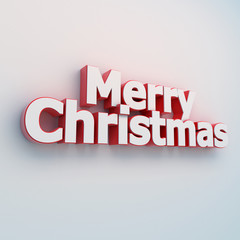 Merry Christmas 3D ilustration - isolated with clipping path
