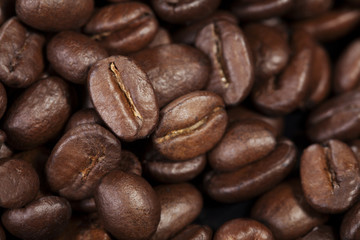 Texture of freshly roasted coffee beans