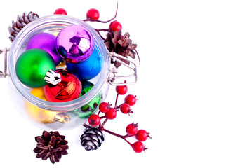 New Year bright color decoration ball in glass can