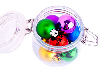 New Year bright color decoration ball in glass can