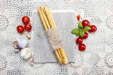 Fototapeta na wymiar Traditional italian breadsticks