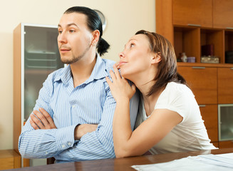 Woman asking for money from husband