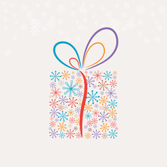 Christmas present box made from snowflakes (vector)