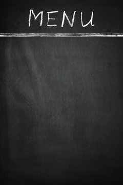 Blackboard with Text "Menu"