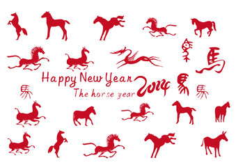 new year card,Chinese horse year