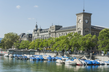 Zürich, historische Altstadt, Stadthaus, Limmat, Schweiz