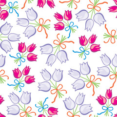 Fototapeta na wymiar Floral bouquet pattern seamless