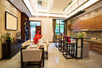 dining room and kitchen