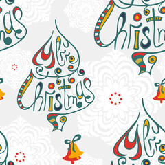 Merry christmas congratulation seamless pattern