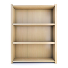 3d Empty bookshelf