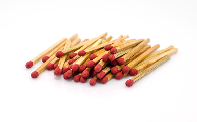 Close-up of a red matches isolated on a white background