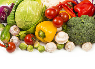 Fresh vegetables isolated on white