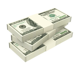 Dollars money isolated on white background.
