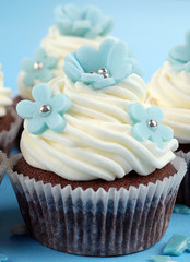 cupcake fiori azzurri