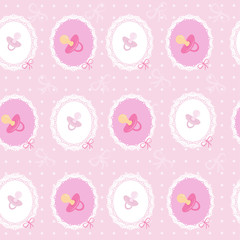Vector seamless background for baby girl