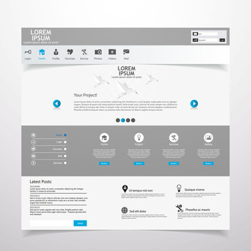 Clean Modern Vector Website Design Template 