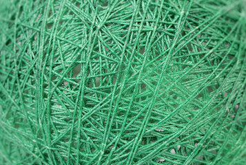 Close up of green yarn.