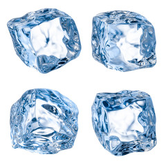 Obraz premium Cubes of ice on a white background. With clipping path