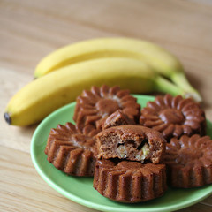 tortine al cioccolato e banane_ dolci