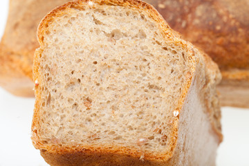 loaves of bread traditionally roasted.  Background. Close up.