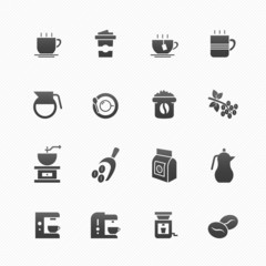 Coffee vector symbol icon set