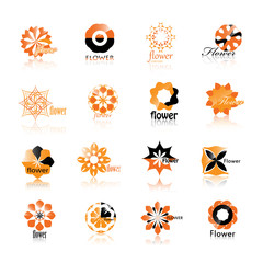 Flower Icons Set - Isolated On White Background